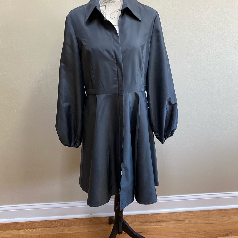 Chelsea & Theodore Taffeta Formal Grey Dress